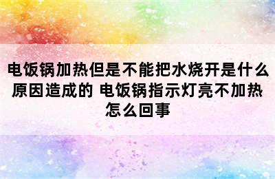 电饭锅加热但是不能把水烧开是什么原因造成的 电饭锅指示灯亮不加热怎么回事